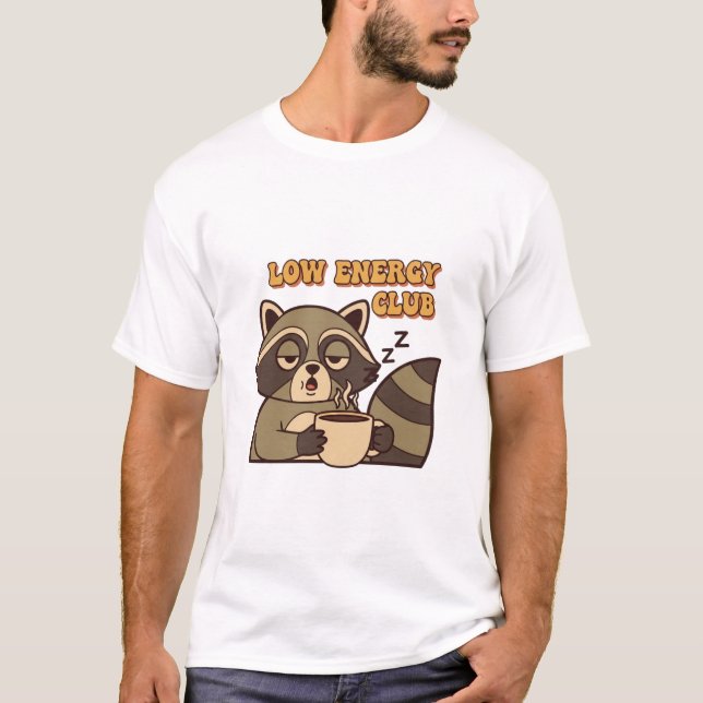 Camiseta Retro Raccoon Low Energy Men’s Graphic T-Shirt (Frente)