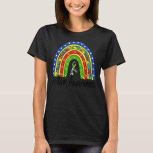 Camiseta Retro Rainbow Autismo Autismo Mês Seja gentil em l