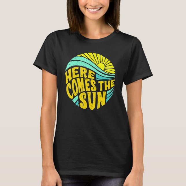 Camiseta Retro Rainbow Sunrise Vem O Sol Hippie Gi (Frente)