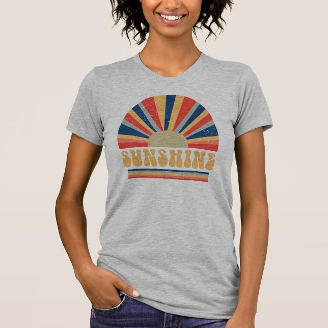 Camiseta Retro Rainbow Sunshine (Frente)