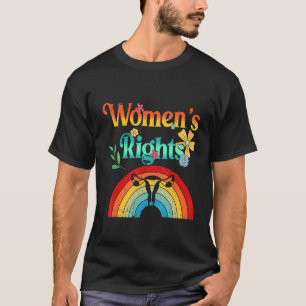 Camiseta Retro Rainbow Women's Right My Body Pro Choice Fem