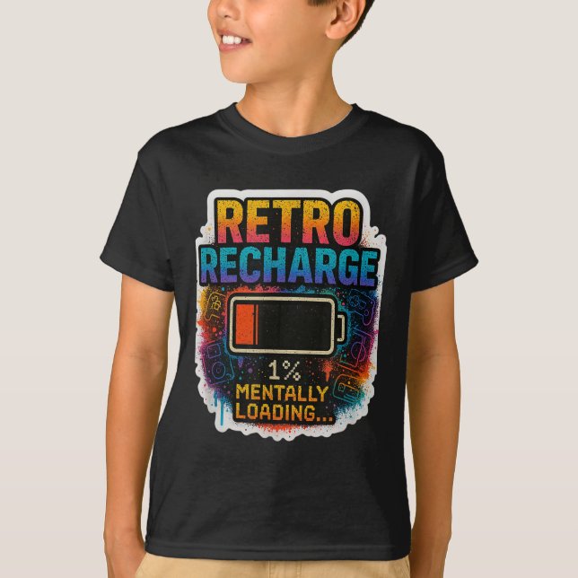 Camiseta “retro Recharge – Mentally Loading…”  (Frente)