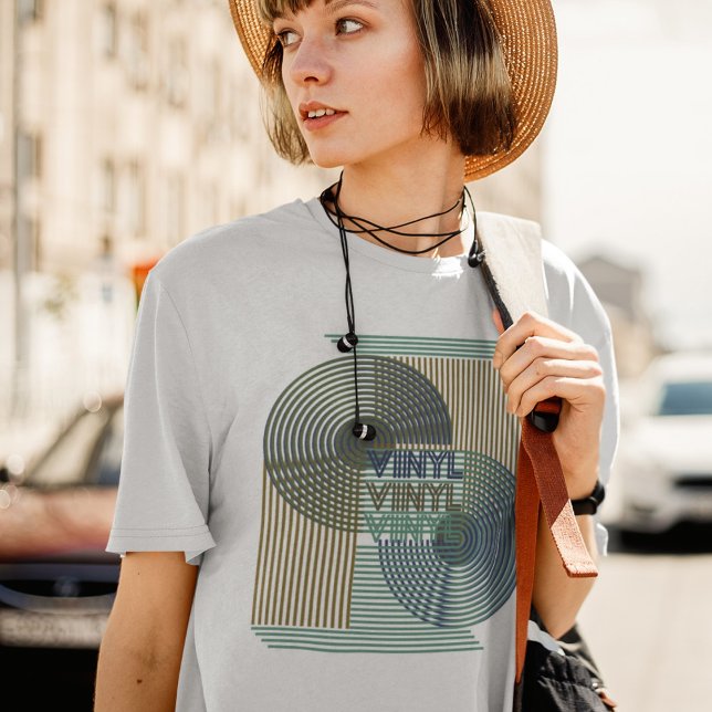 Camiseta Retro Record Line Art Modern Vinil (Criador carregado)