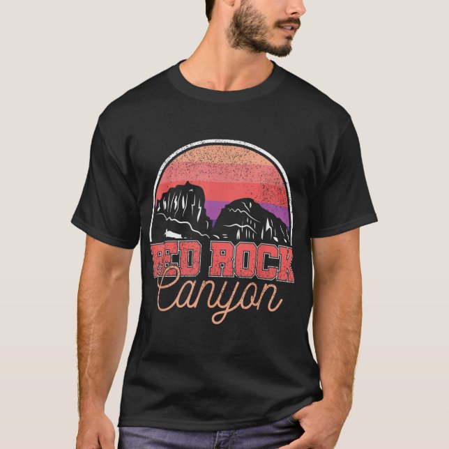 Camiseta Retro Red Rock Canyon Nevada Home State Souvenir (Frente)