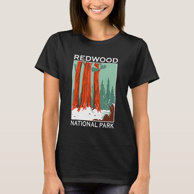 Camiseta Retro Redwood National Park Outdoor Camping Souven (Frente)