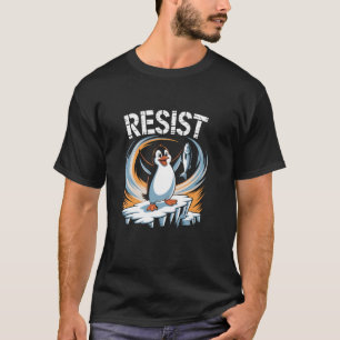 Camiseta Retro Resistir Os Pinguins Antigo Engraçado Homens