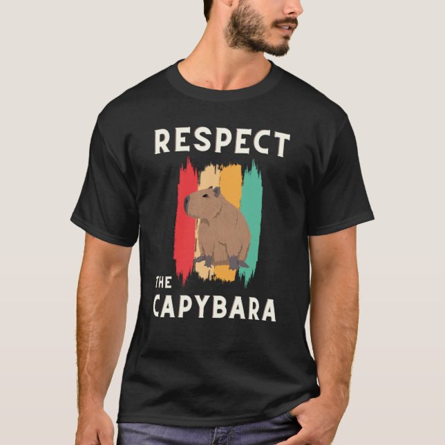 Camiseta Retro Respeite A Puta De Piada Animal Capybara Rod (Frente)