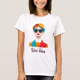Camiseta Retro Retro Retro Retrato Chic