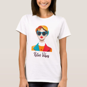 Camiseta Retro Retro Retro Retrato Chic