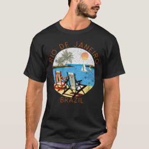 Camiseta Retro Rio de Janeiro Souvenir Vintage Beach Vacat