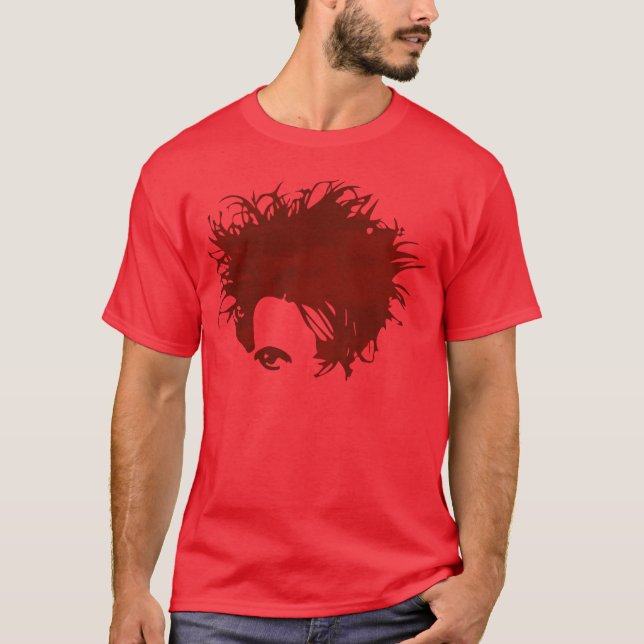 Camiseta retrô Robert Emo Punk 80s New Wave Goth (Frente)