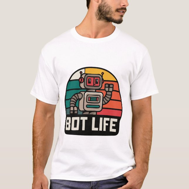 Camiseta Retro Robot: Vintage Futuristic T-Shirt (Frente)