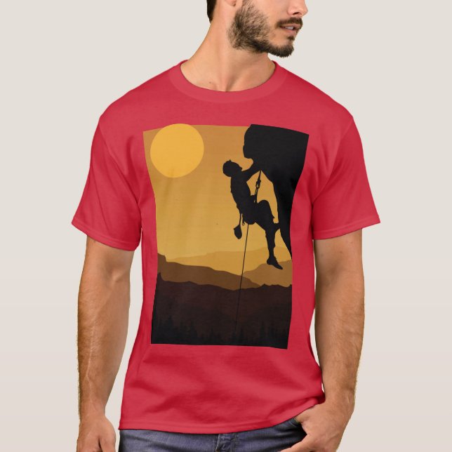 Camiseta Retro Rock Climbing Bouldering 80s Mountain Rock C (Frente)
