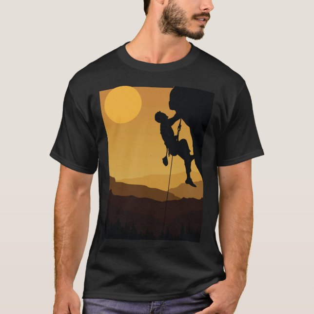 Camiseta Retro Rock Climbing Bouldering 80s Mountain Rock C (Frente)