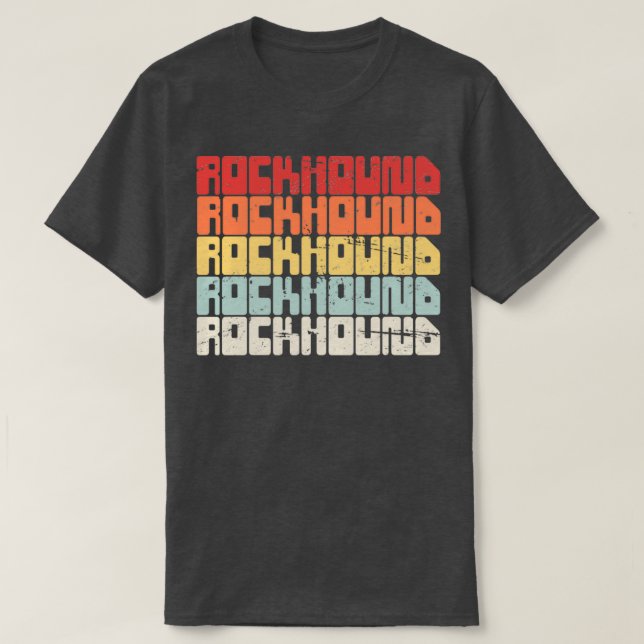 Camiseta Retro Rock Collecting Rockhound (Frente do Design)