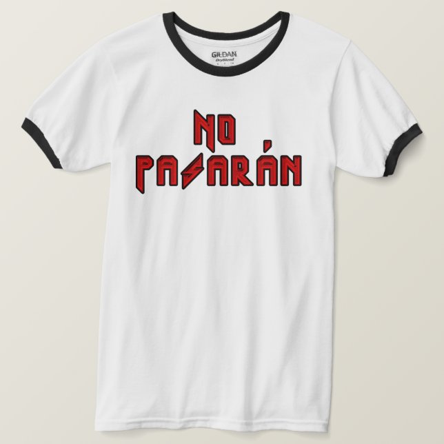 Camiseta Retro Rocker - Sem Pasaran (Frente do Design)