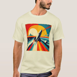 Camiseta Retro Rocket Launch