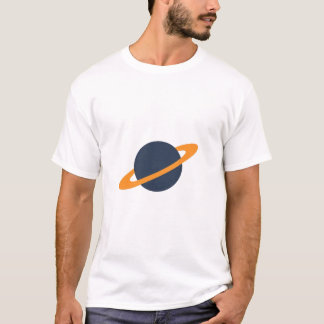 Camiseta Retro Rocket Ship Orbiting Dark Planet - Outer Spa