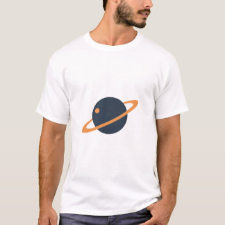 Camiseta Retro Rocket Ship Orbiting Dark Planet - Outer Spa