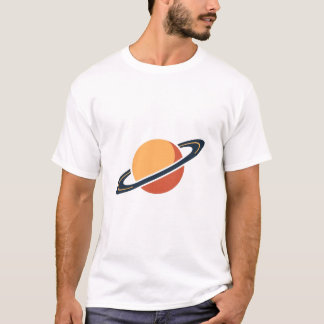 Camiseta Retro Rocket Ship Orbiting Dark Planet - Outer Spa
