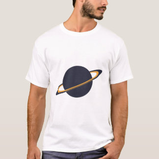 Camiseta Retro Rocket Ship Orbiting Dark Planet - Outer Spa