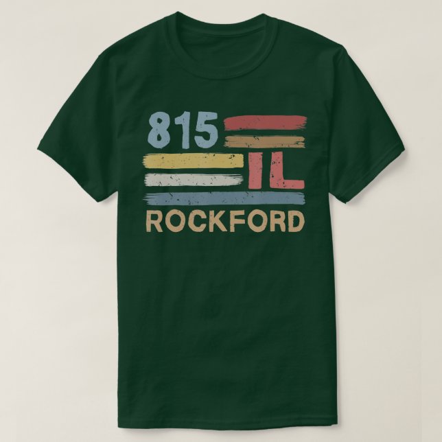 Camiseta Retro Rockford Area Code 815 Residents State Illin (Frente do Design)