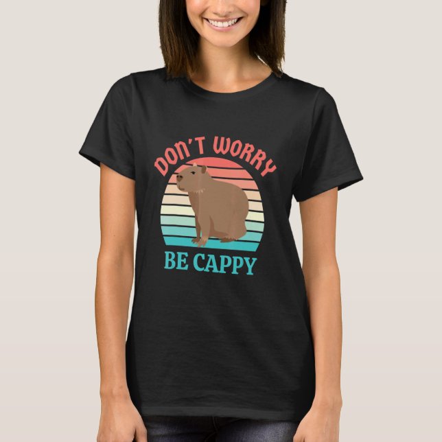 Camiseta Retro Rodent Capybara Não Se Preocupe Com Captura  (Frente)