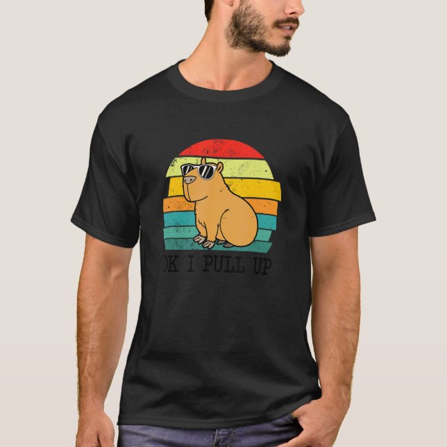 Camiseta Retro Rodent Capybara Não Se Preocupe De Ser Capaz (Frente)