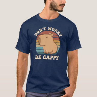 Camiseta Retro Rodent Capybara Não Se Preocupe De Ser Cappy