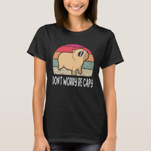 Camiseta Retro Rodent Capybara Não se preocupe seja Capy Vi