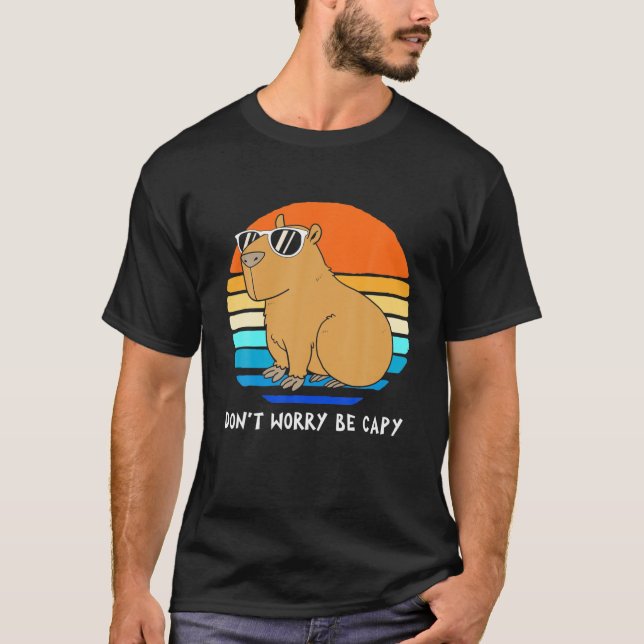 Camiseta Retro Rodent Funny Capybara Dont Be Worry Be Capy (Frente)