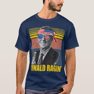 Camiseta Retro Ronald Ragin Reagan Engraçado 4 de julho Equ