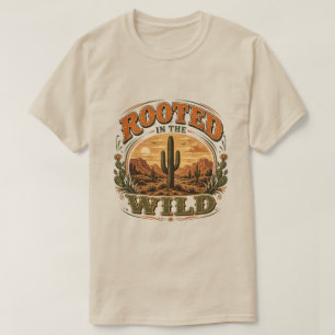 Camiseta Retro Rooted in the Wild Cactus