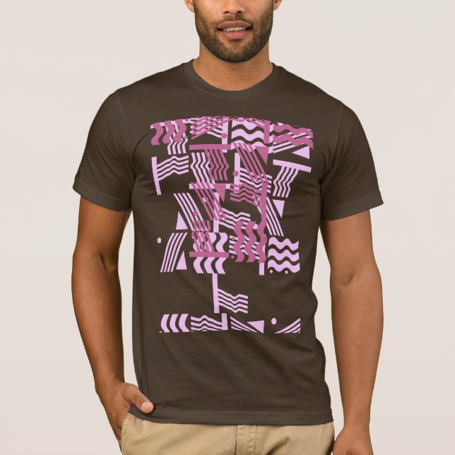 Camiseta Retro Rosa e Castanho (Frente)