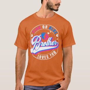 Camiseta Retro Rosa Ou Azul Irmão Te Ama Sexo De Bebê R