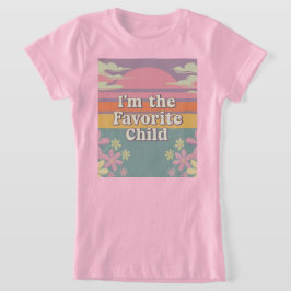 Camiseta Retro Rosa Sou a Camisa-T das Meninas Favoritas
