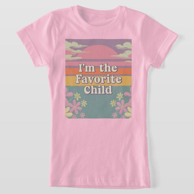 Camiseta Retro Rosa Sou a Camisa-T das Meninas Favoritas (Postura )