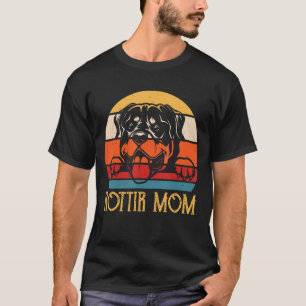 Camiseta Retro Rottweiler Mãe Cachorro Rotação Mãe Pet Mães