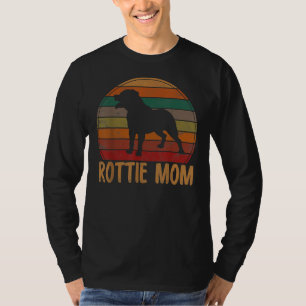Camiseta Retro Rottweiler Mãe Cachorro Rotação Mãe Pet Mães