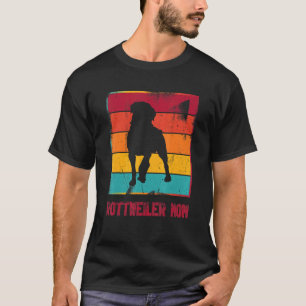 Camiseta Retro Rottweiler Mãe Proprietária Mãe Pet Mama Cac