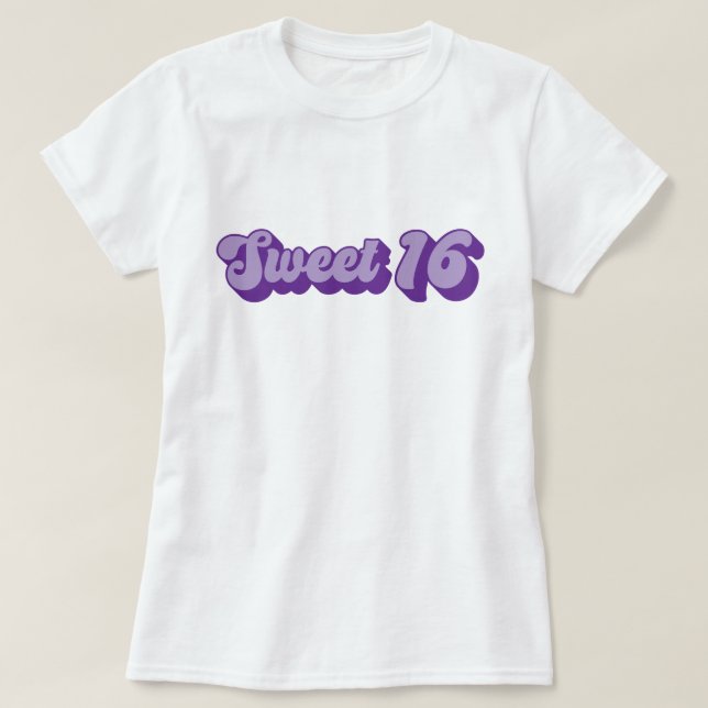 Camiseta Retro Roxo Doce 16 (Frente do Design)