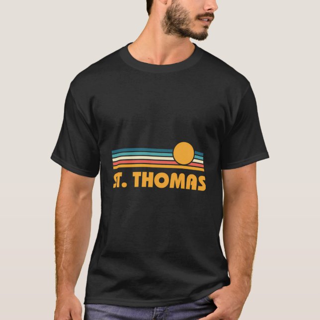 Camiseta Retro Rua Thomas Us Virgin Islands Sunset (Frente)
