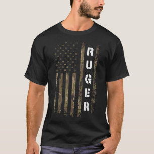 Camiseta Retro Ruger Vintage Camouflage American Flag Match