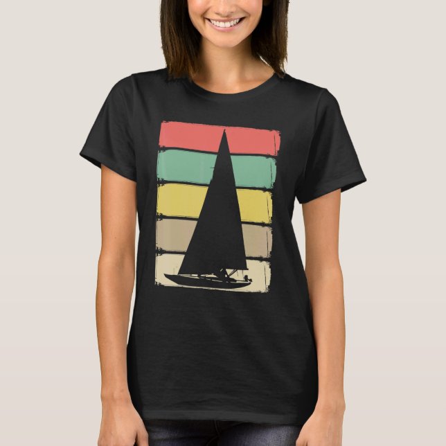 Camiseta Retro Sailboat Skipper Ship Catamaran Yacht Sail S (Frente)