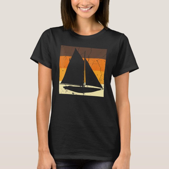 Camiseta Retro Sailboat Skipper Ship Catamaran Yacht Sail S (Frente)