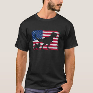 Camiseta Retro Samoyed Dog Pai 4 de julho bandeira american