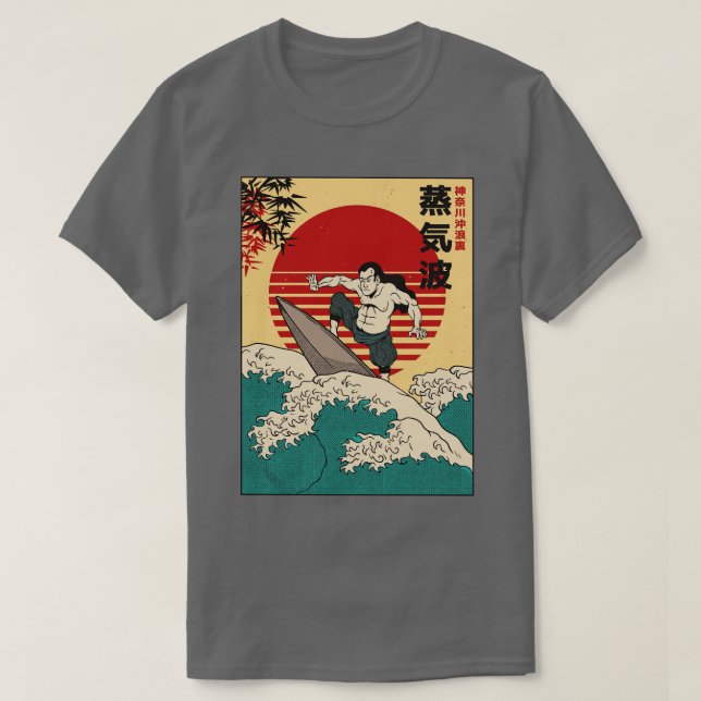 Camiseta Retro Samurai Surfer (Frente do Design)