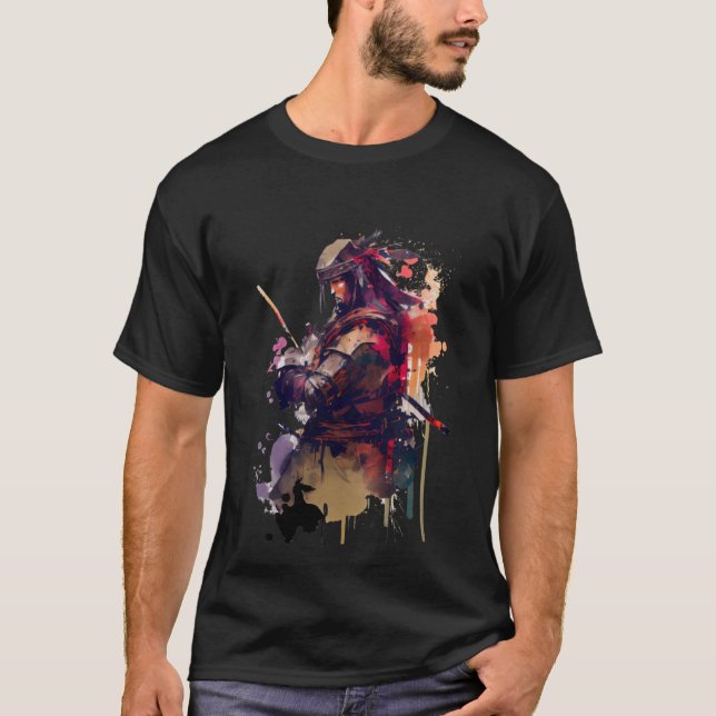 Camiseta Retro Samurai Warrior Sword Japonês Ninja 1 (Frente)