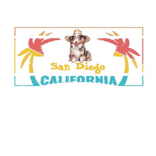 Camiseta Retro San Diego California - Pastor australiano