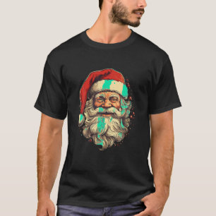 Camiseta Retro Santa Claus Antigo Estilo de Vintage Movido